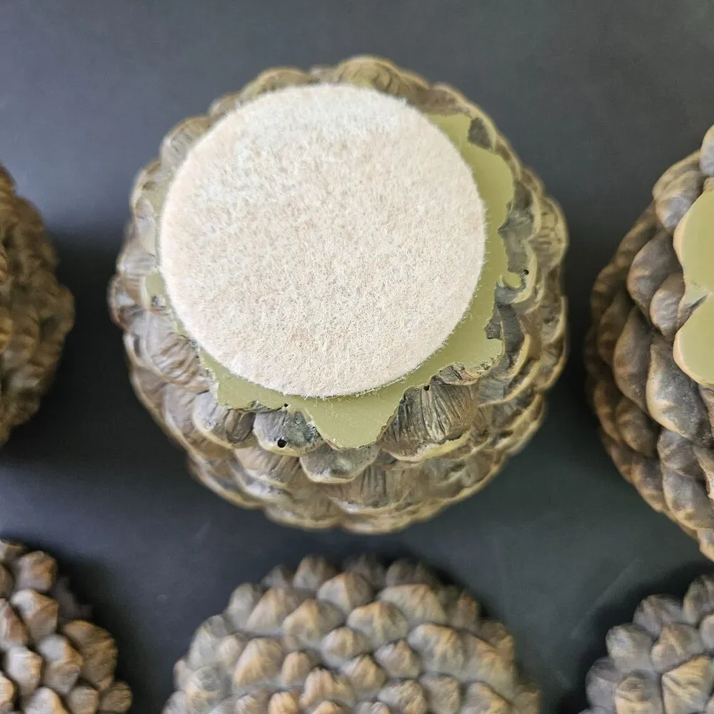 Decorative Resin Pinecone Trinket Boxes Set of 3 Cabin, Rustic, Woods Decor